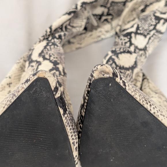 STEVE MADDEN Dominique Thigh High Faux Snakeskin Stiletto Heel Boots Size 7.5 - Picture 6 of 9